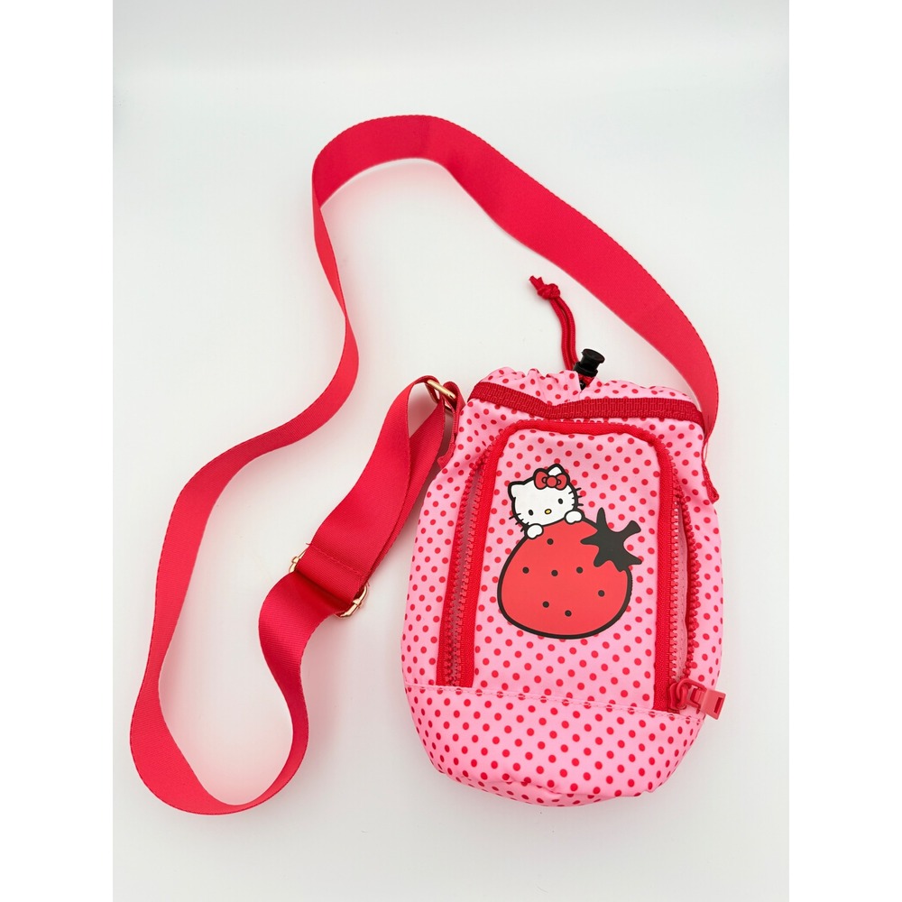 Hello Kitty Bioworld Strawberry Polka Dot Crossbody Bag Pink Redβ SIL-34706